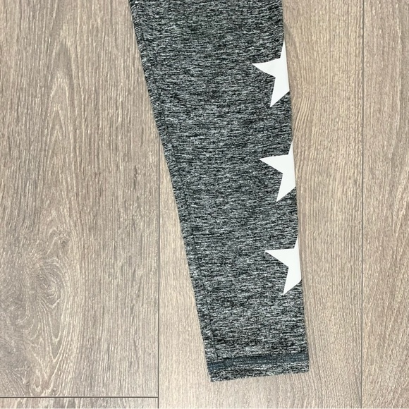 Strut This Revolve Star Print Leggings Full Length Grey Marle High Rise - Picture 15 of 16